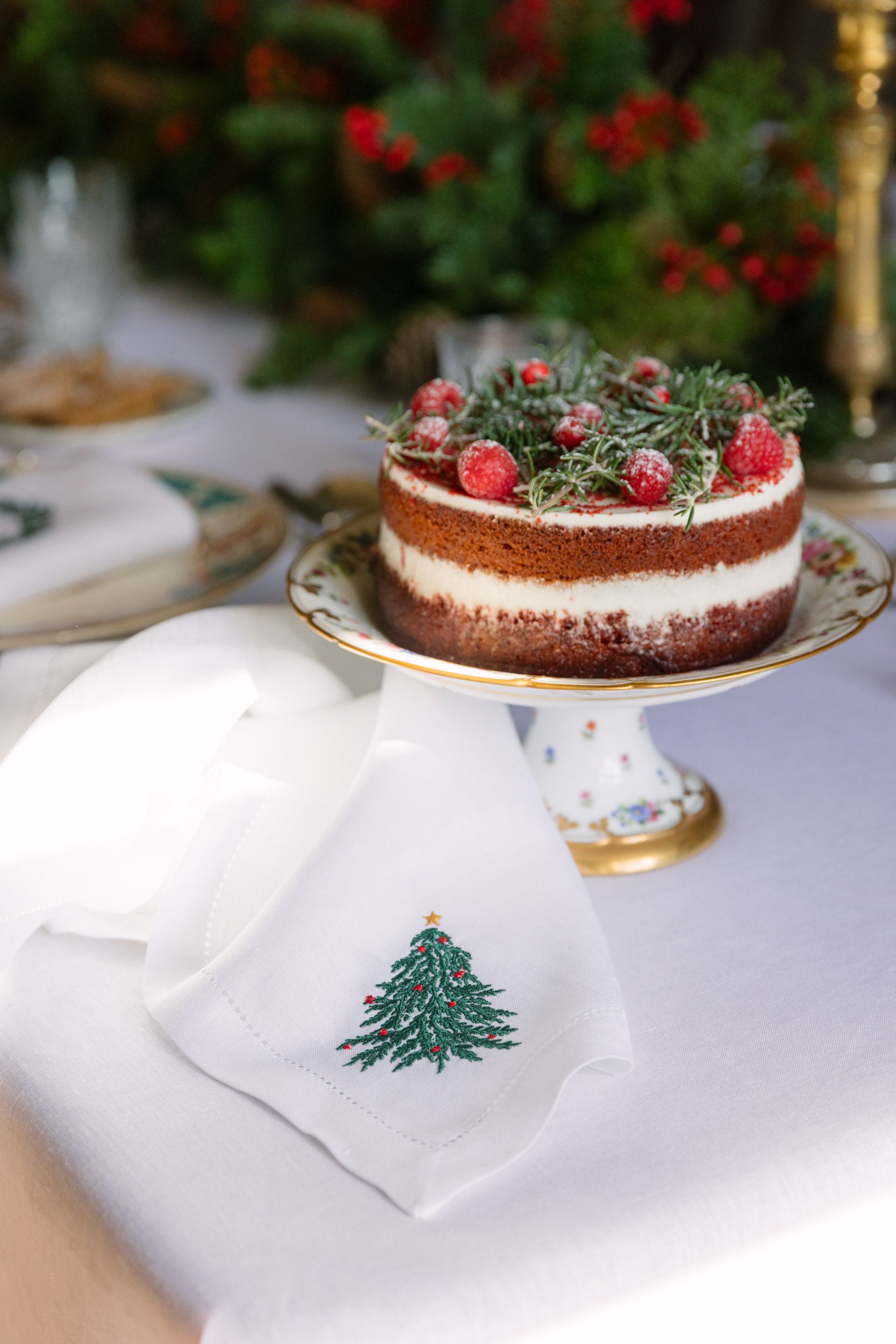 Roupa de mesa Mafra com bordados de Natal